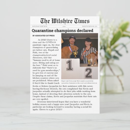 Krant als vakantie- of aankondigingskaart feestdagenkaart (Staand voorkant)