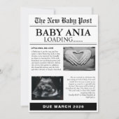 krant baby shower uitnodiging (Voorkant)