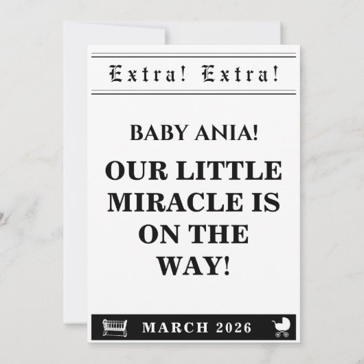 krant baby shower uitnodiging (Achterkant)