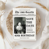 Krant Bewaar de datum Verjaardag foto sjabloon