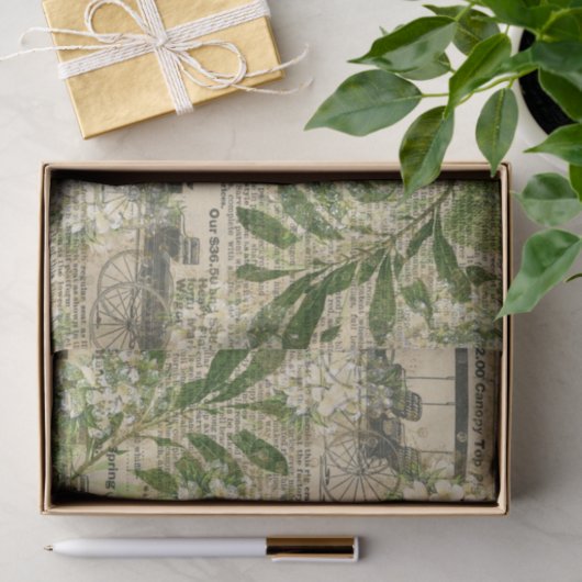  krant botanisch tissuepapier (Geschenk)