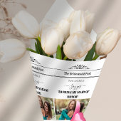 Krant Bruidsmeisje Bouquet Voorstel Retro Cadeaupapier