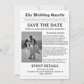 Krant bruiloft Bewaar de datum Save The Date (Voorkant)