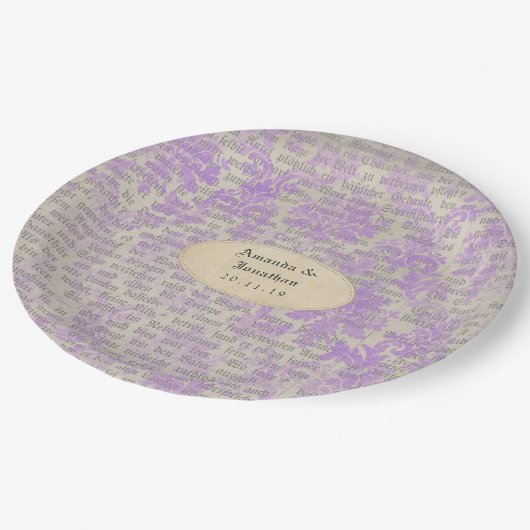  krant bruiloft papieren bordje (Gekanteld)