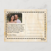 Krant bruiloft unieke rustieke elegante dank u briefkaart (Achterkant)