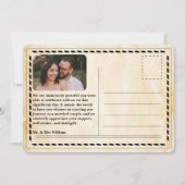 Krant bruiloft unieke rustieke elegante dank u kaart (Achterkant)