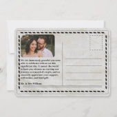 Krant bruiloft Unieke Vintage Elegant Dank u Kaart (Achterkant)