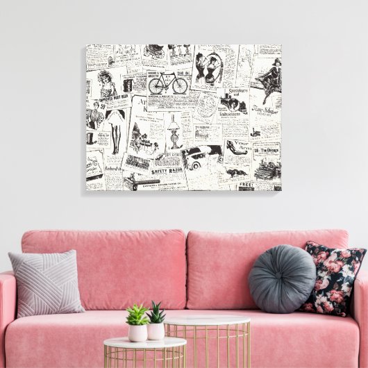  krant canvas afdruk (Insitu (Woonkamer))