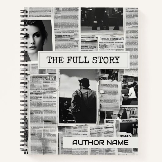 Krant Collage Boek Hoesje Inspiratie Notitieboek (Voorkant)