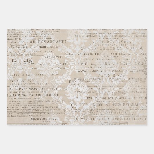  krant Collage Inpakpapier Vel (Voorkant)