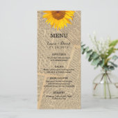  krant Country Sunflower Wedding Menu (Staand voorkant)