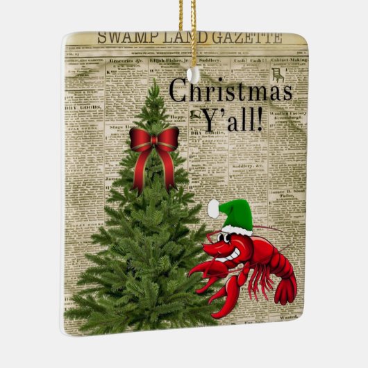  krant Crawfish Kerstmis Y'all Keramisch Ornament (Rechts)