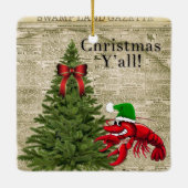  krant Crawfish Kerstmis Y'all Keramisch Ornament (Achterkant)
