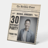  krant Custom 30th Birthday Welkom Reclamebord Met Voetstuk (Voorkant)