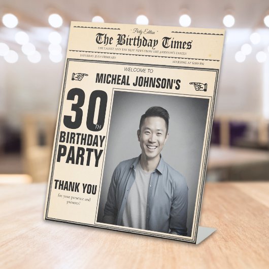  krant Custom 30th Birthday Welkom Reclamebord Met Voetstuk