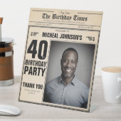 krant Custom 40th Birthday Welkom Reclamebord Met Voetstuk (Insitu)