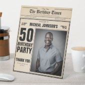 krant Custom 50th Birthday Welkom Reclamebord Met Voetstuk (Insitu)