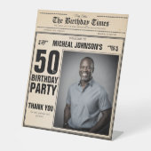 krant Custom 50th Birthday Welkom Reclamebord Met Voetstuk (Voorkant)