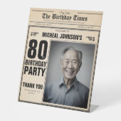  krant Custom 80th Birthday Welkom Reclamebord Met Voetstuk (Voorkant)