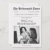 Krant Custom Foto Uniek Bruidsmeisje Voorstel Kaart (Voorkant)