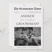 Krant Custom Foto Uniek Groomsman Voorstel Kaart (Voorkant)