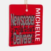 Krant Deliverer Extraordinaire CUSTOM Keramisch Ornament (Rechts)