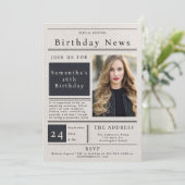 Krant Elegant Trendy Chic Sweet 16 Foto Kaart (Staand voorkant)