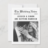 Krant Elegante Foto Alles In Een Bruiloft Kaart (Voorkant)