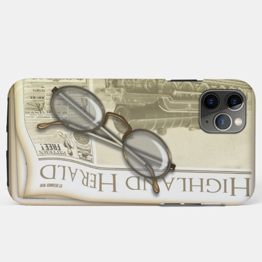  krant en bril Case-Mate iPhone case (Achterkant (horizontaal))