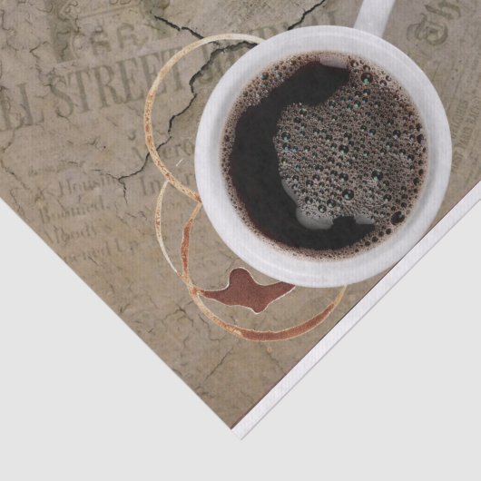 krant en ochtendkoffie tissuepapier (Detail)