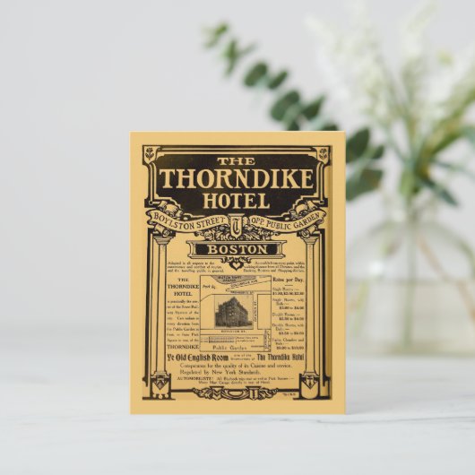 krant en Thorndike Hotel Boston Briefkaart (Staand voorkant)