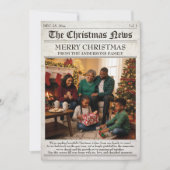  krant Familie Kerstfoto Collage Feestdagenkaart (Voorkant)