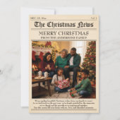  krant Familie Kerstfoto Collage Feestdagenkaart (Voorkant)