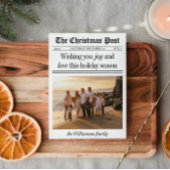 Krant Familiefoto Kerstmis Feestdagenkaart
