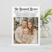 Krant Familiejaar in Review Foto Kerst Feestdagenkaart (Staand voorkant)