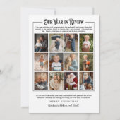 Krant Familiejaar in Review Foto Kerst Feestdagenkaart (Achterkant)