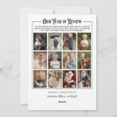 Krant Familiejaar in Review Foto Kerst Feestdagenkaart (Achterkant)