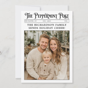 Krant Familiejaar in Review Foto Kerst Feestdagenkaart