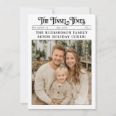 Krant Familiejaar in Review Foto Kerst Feestdagenkaart (Voorkant)