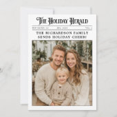 Krant Familiejaar in Review Foto Kerst Feestdagenkaart (Voorkant)