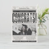 krant feliciteert Afstuderen Kaart (Staand voorkant)