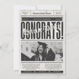 krant feliciteert Afstuderen Kaart