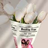 Krant Flower Wrap Photo Maid of Honor Cadeaupapier