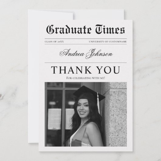  krant foto afstudeerfeest bedankt (Voorkant)