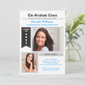 Krant Foto Afstuderen Uitnodiging (Staand voorkant)