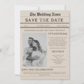  krant foto grappige bruiloft uitnodiging (Voorkant)