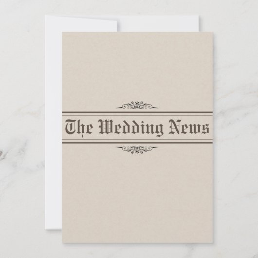  krant foto grappige bruiloft uitnodiging (Achterkant)