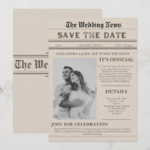  krant foto grappige bruiloft uitnodiging (Voorkant / Achterkant)