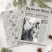 Krant Foto Jaaroverzicht Kerstmis Feestdagenkaart