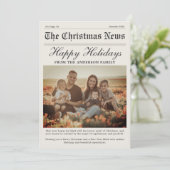 Krant Foto Kerst Kaart (Staand voorkant)